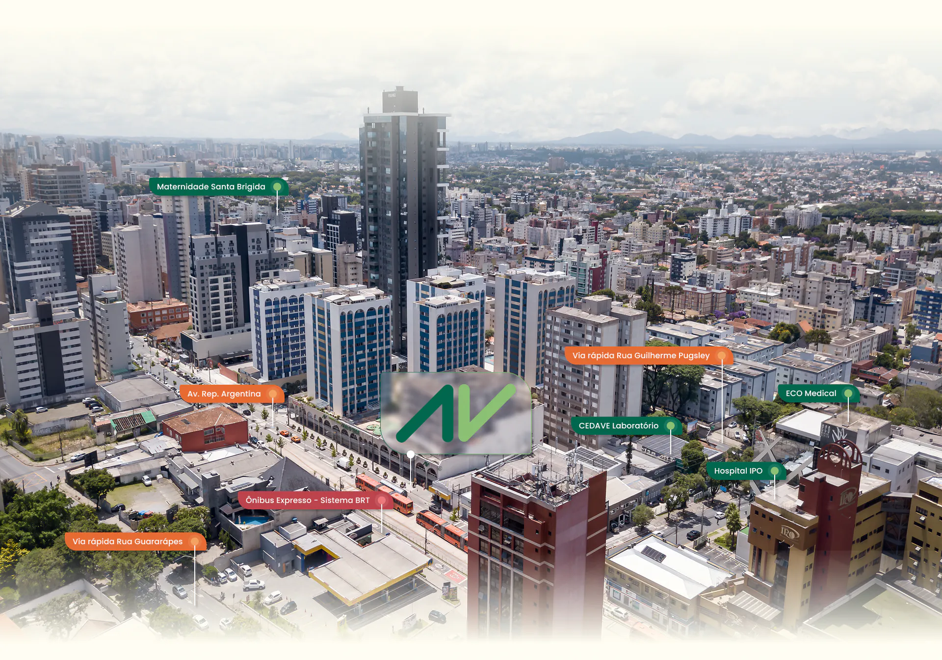 Vista aérea da região do Shopping Água Verde