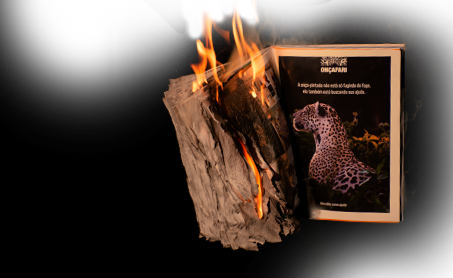 book cover on fire