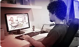 Foto do ilustrador Gabriel no site da Galaxxia, a melhor Agência de Marketing Digital, Publicidade e Consultoria de Marketing no Rio de Janeiro e São Paulo que impulsiona vendas, inovação e gestão de marca.